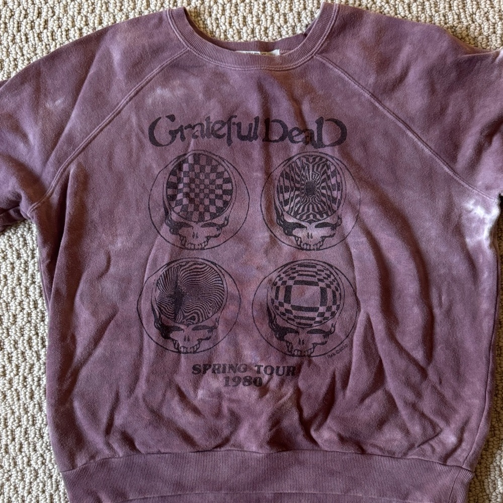Junk Food Clothing Mauve/Purple Grateful Dead Graphic Crewneck Sweatshirt